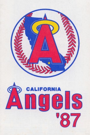 1987 California Angels Baseball Schedule Reproduction Art_Retro Sports Schedule Design
